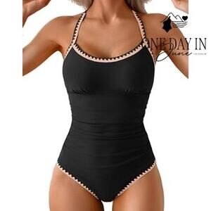 Eomenie Tie Back One Piece Swimsuit Size M